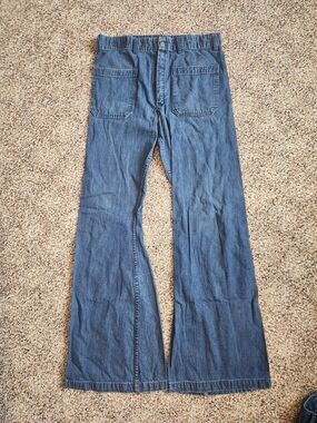 Vintage Seafarer Dungarees Bell Bottoms Utility Trouser 1970's
